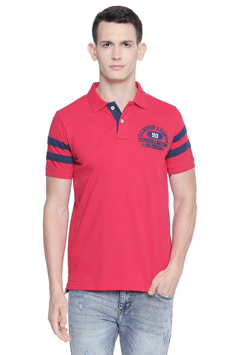 BASICS | Basics Muscle Fit Lollipop Red Polo T Shirt