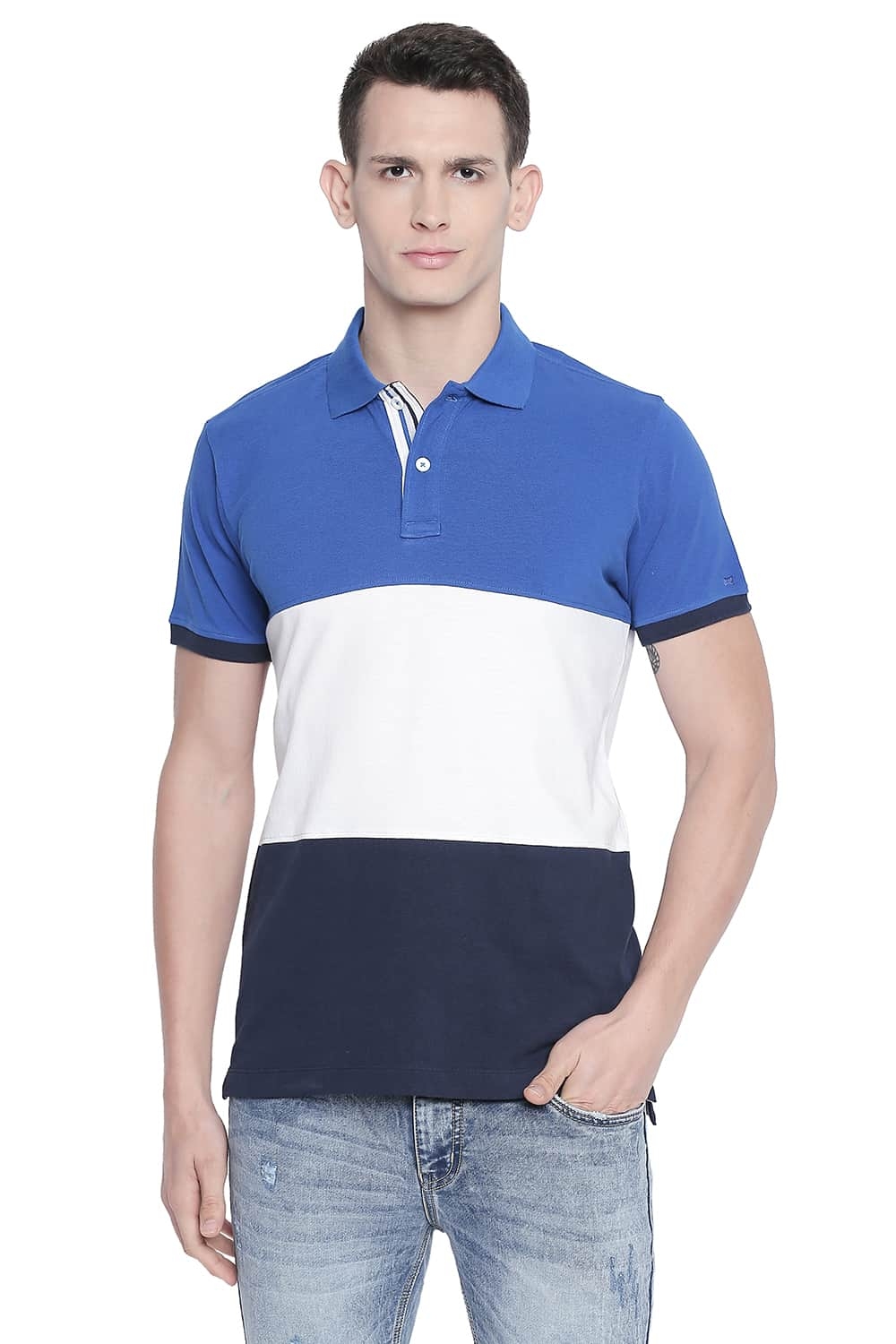 Basics | Basics Muscle Fit Nautical Blue Polo T Shirt