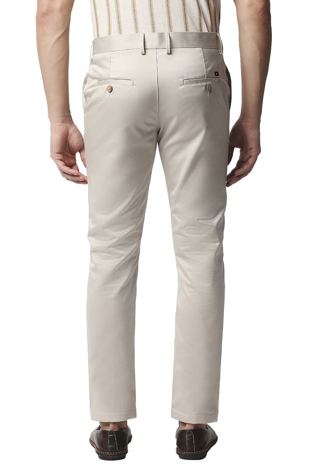 Basics | Basics Tapered Fit Light Grey Satin Trousers 1
