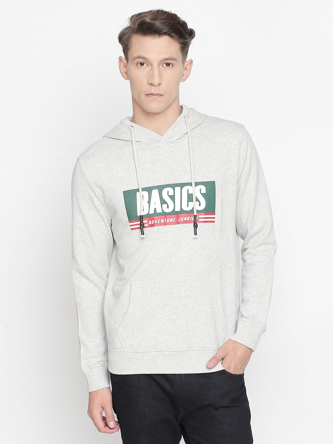 Basics | Basics Muscle Fit Cloud Heather Hooded Pullover Knit Jacket