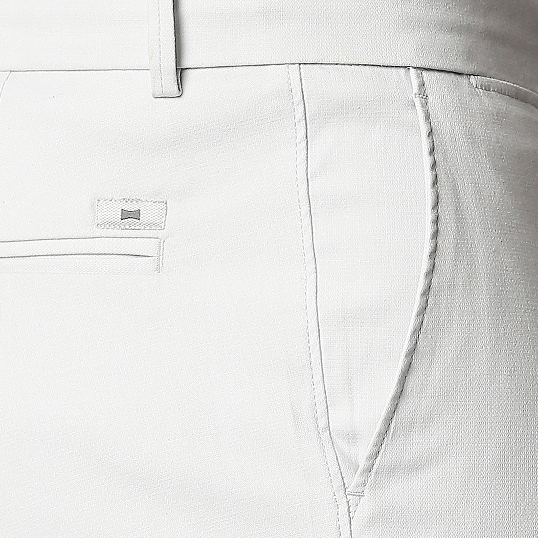 Basics | BASICS CASUAL SELF LIGHT GREY COTTON STRETCH TAPERED TROUSERS  3