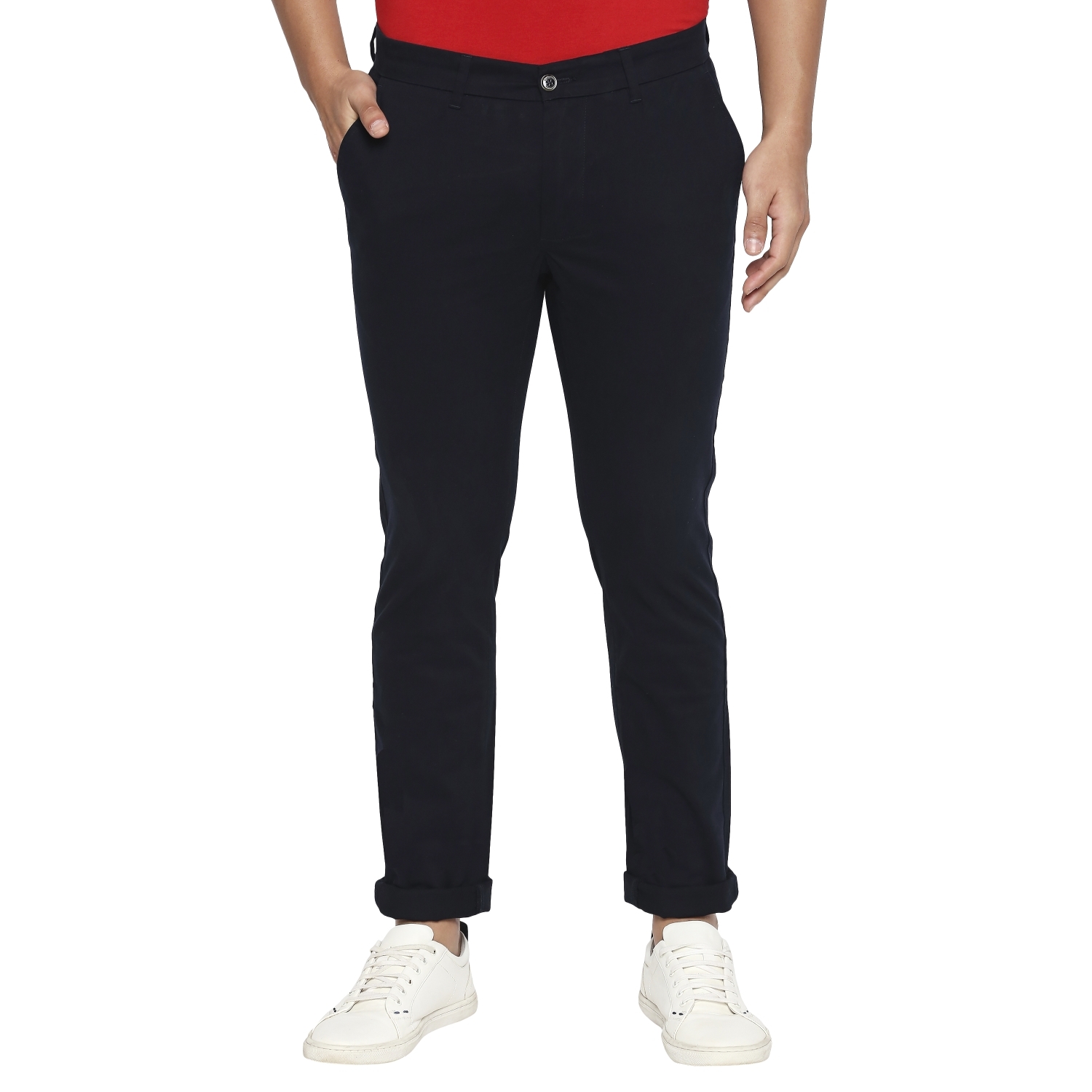 Basics Tapered Fit Night Sky Navy Stretch Trouser