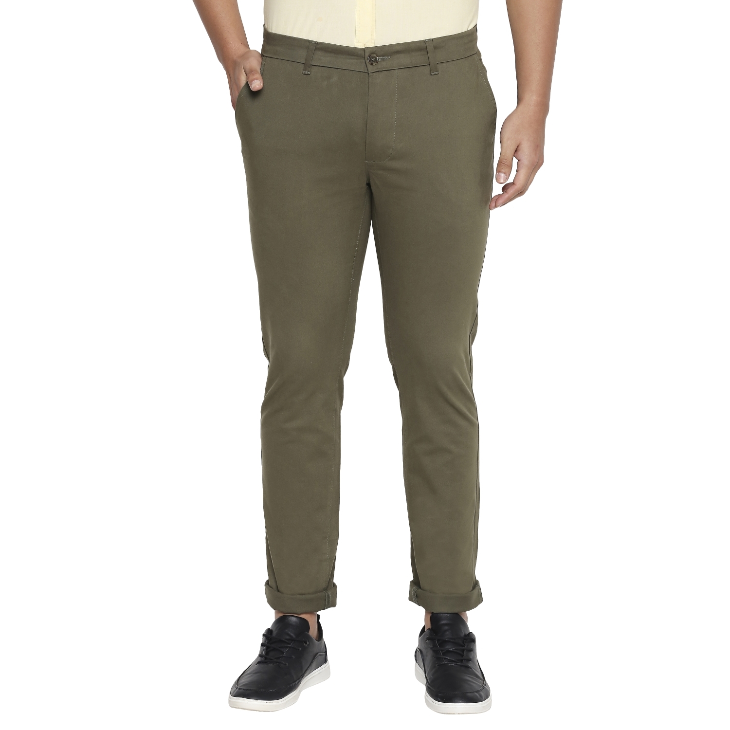 Basics | Basics Tapered Fit Leaf Olive Stretch Trouser