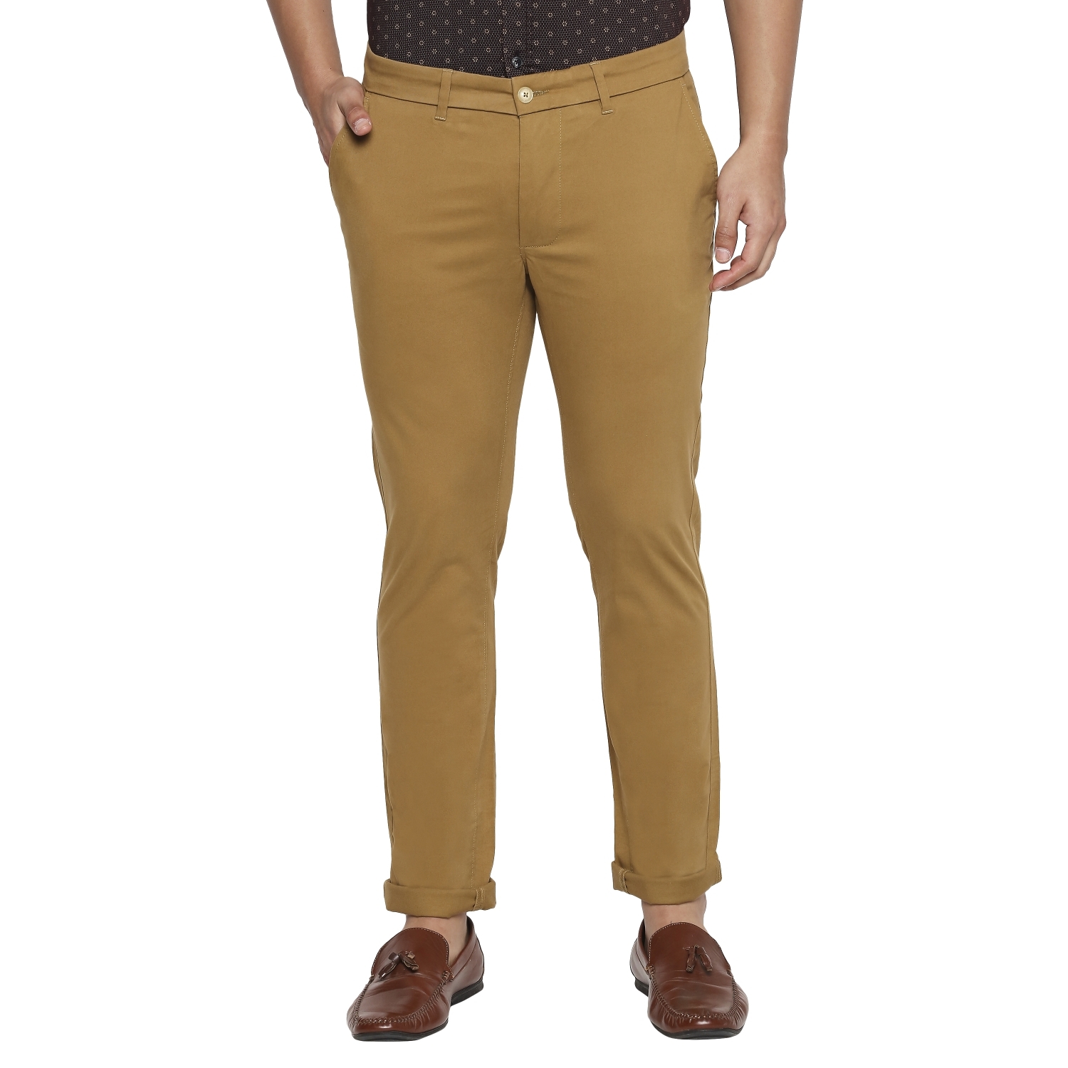 Basics | Basics Tapered Fit Dijon Khaki Stretch Trouser