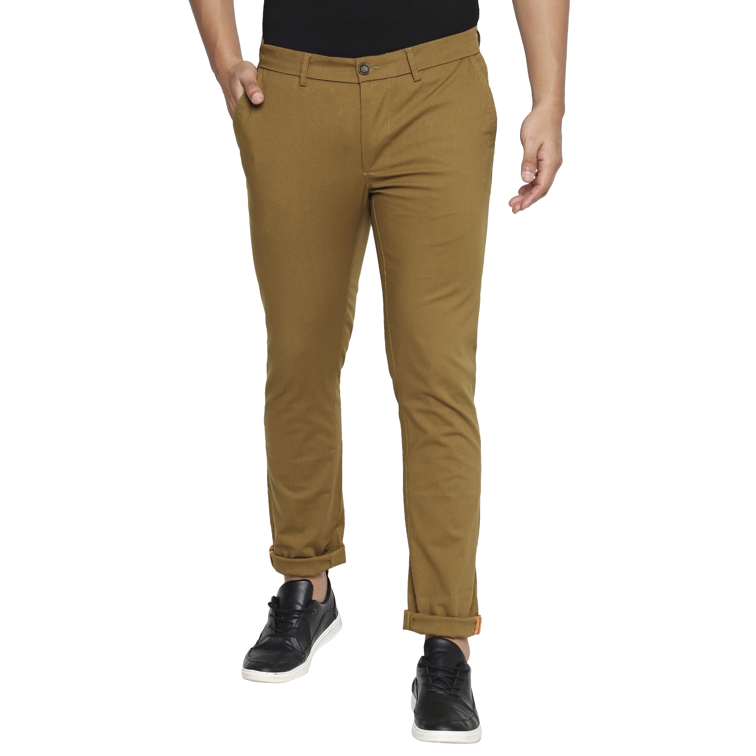 Basics | Basics Tapered Fit Bistre Khaki Stretch Trouser
