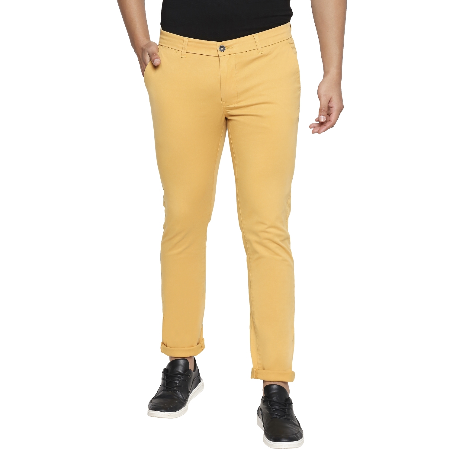 Basics | Basics Tapered Fit Golden Orange Over Dyed Stretch Trouser