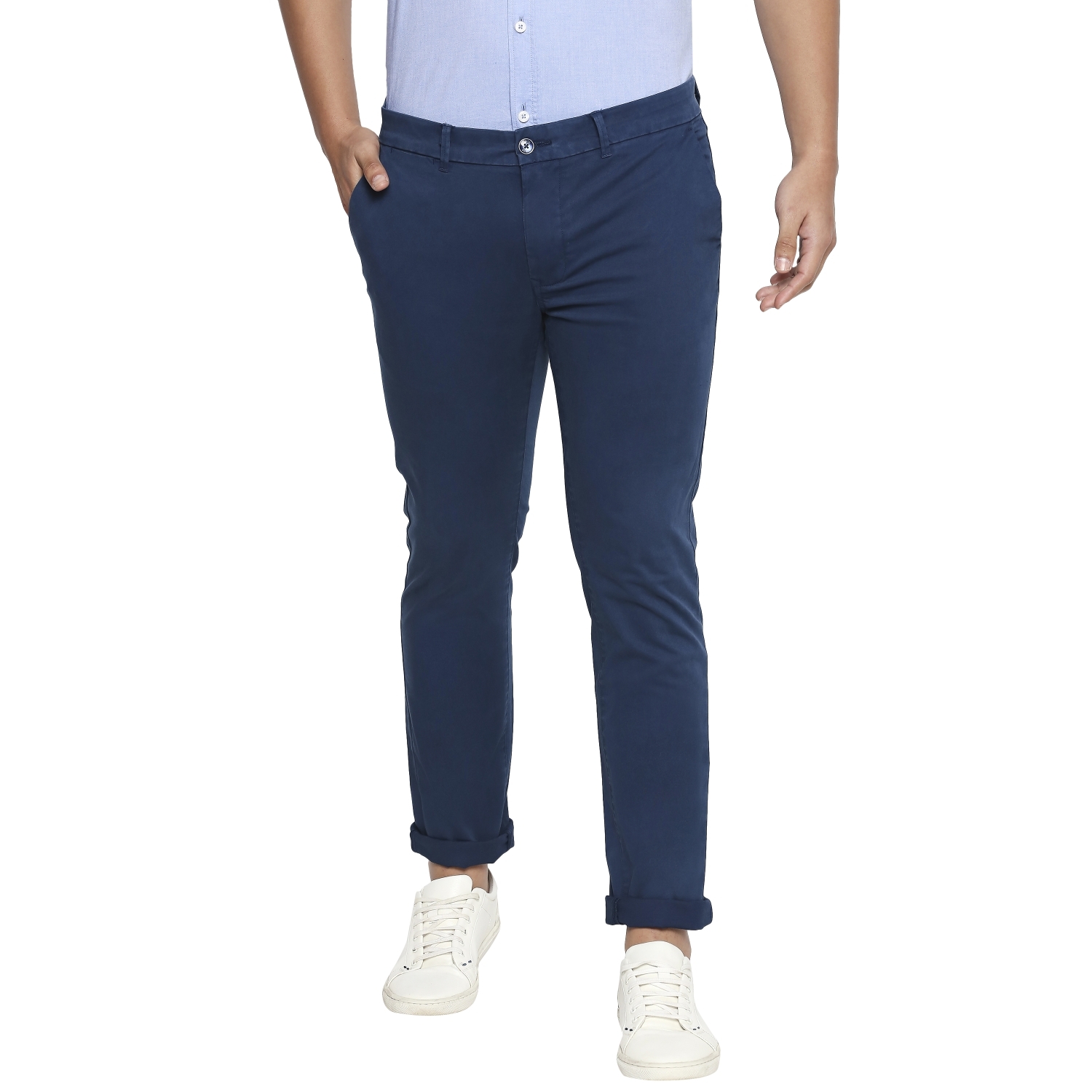 Basics | Basics Tapered Fit Legion Blue Over Dyed Stretch Trouser