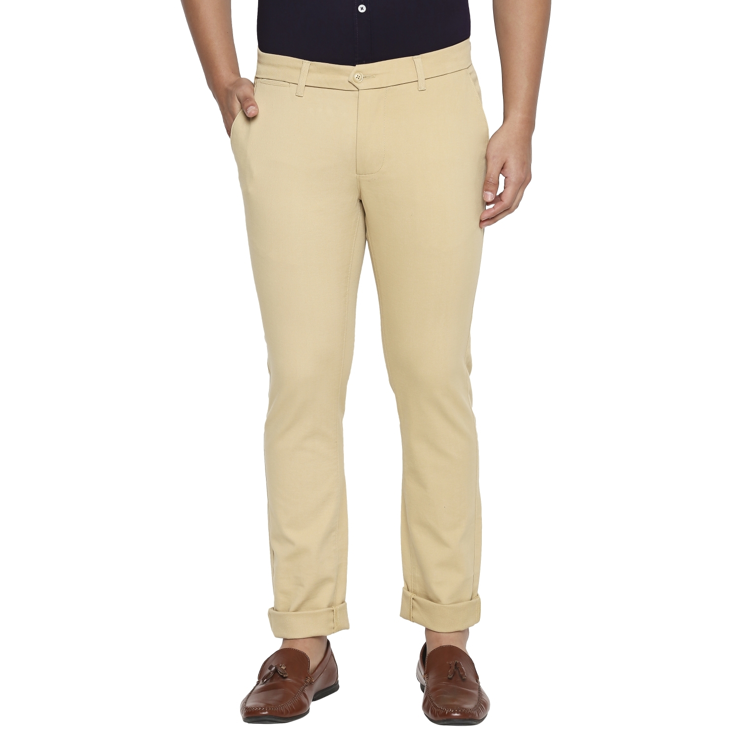 Basics | Basics Tapered Fit Prairie Sand Stretch Trousers