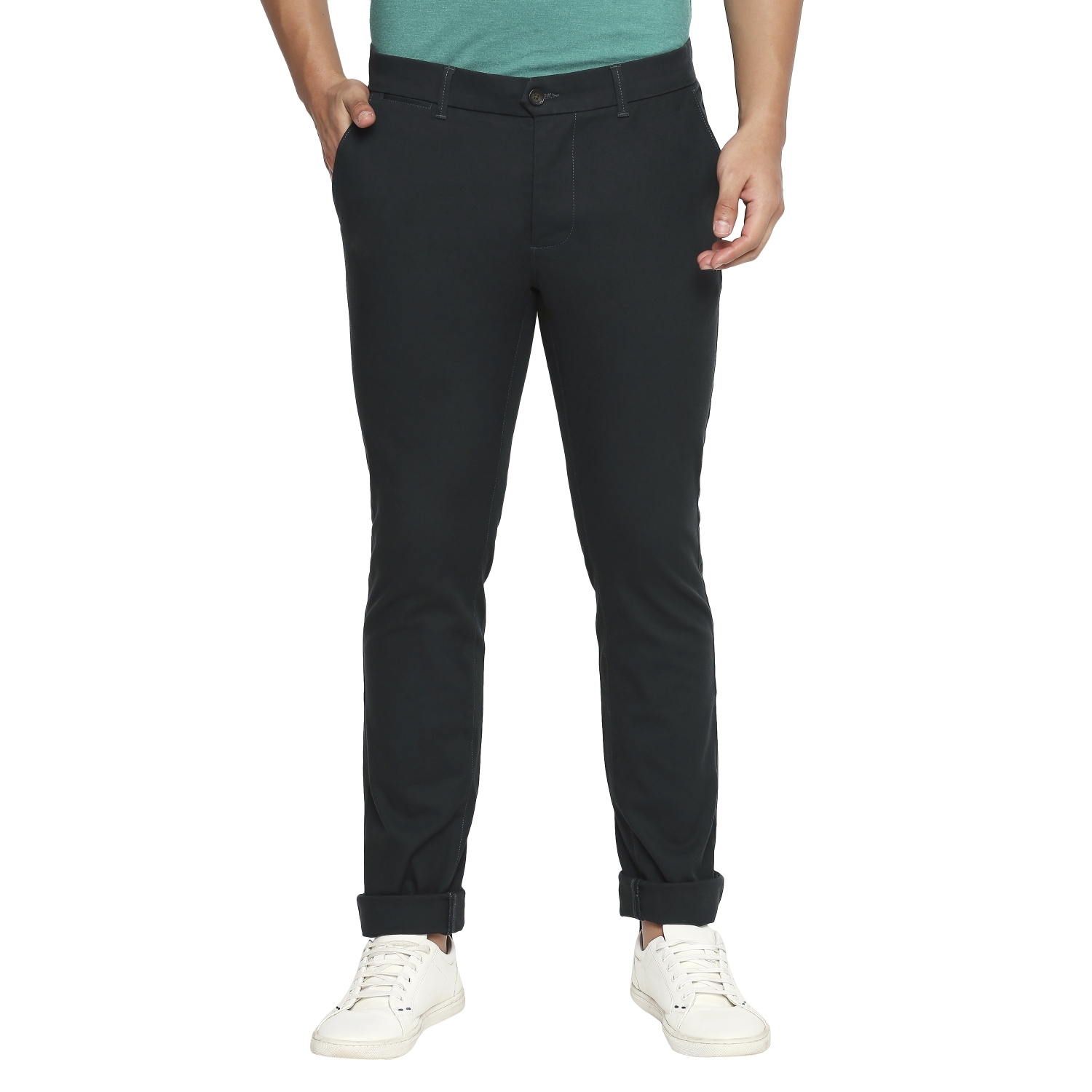 Basics | Basics Tapered Fit Scarab Olive Stretch Trousers