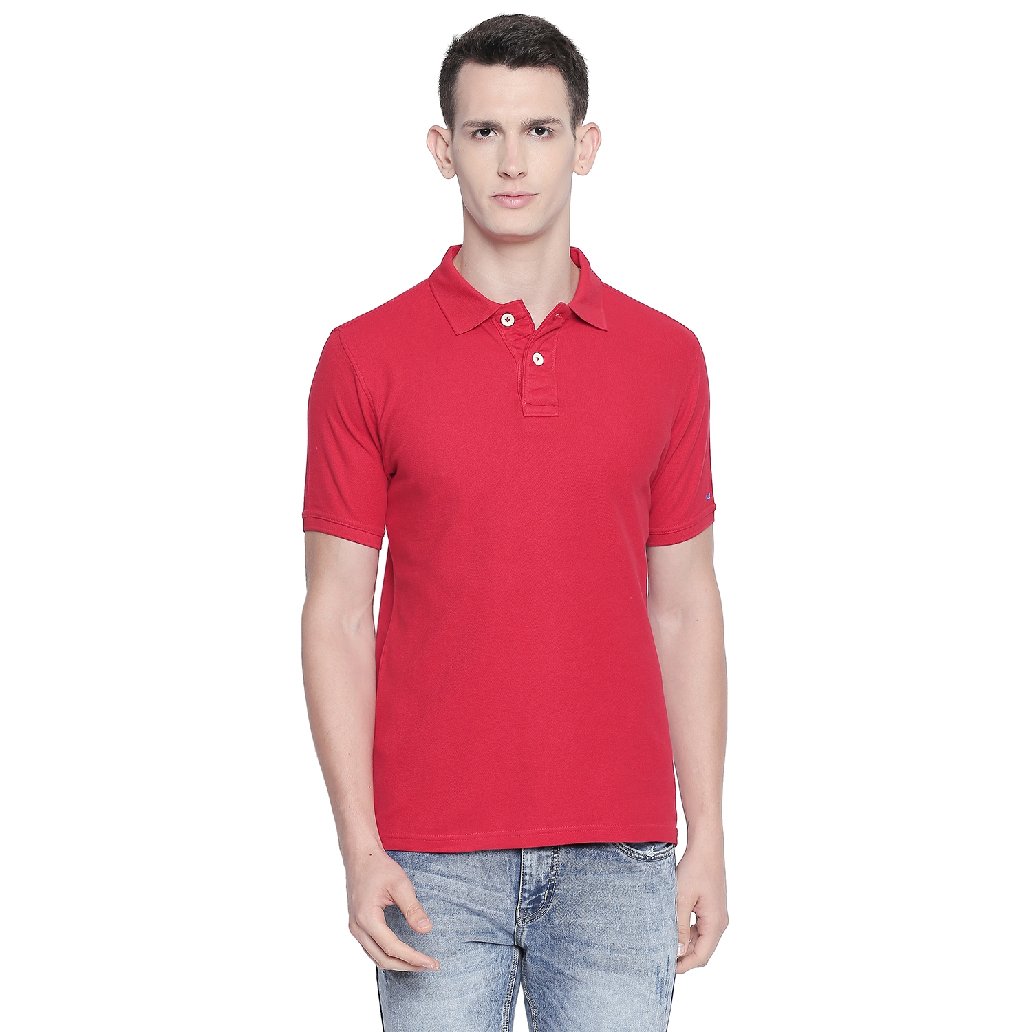 Basics | Basics Muscle Fit Red Piqu Polo T-Shirt