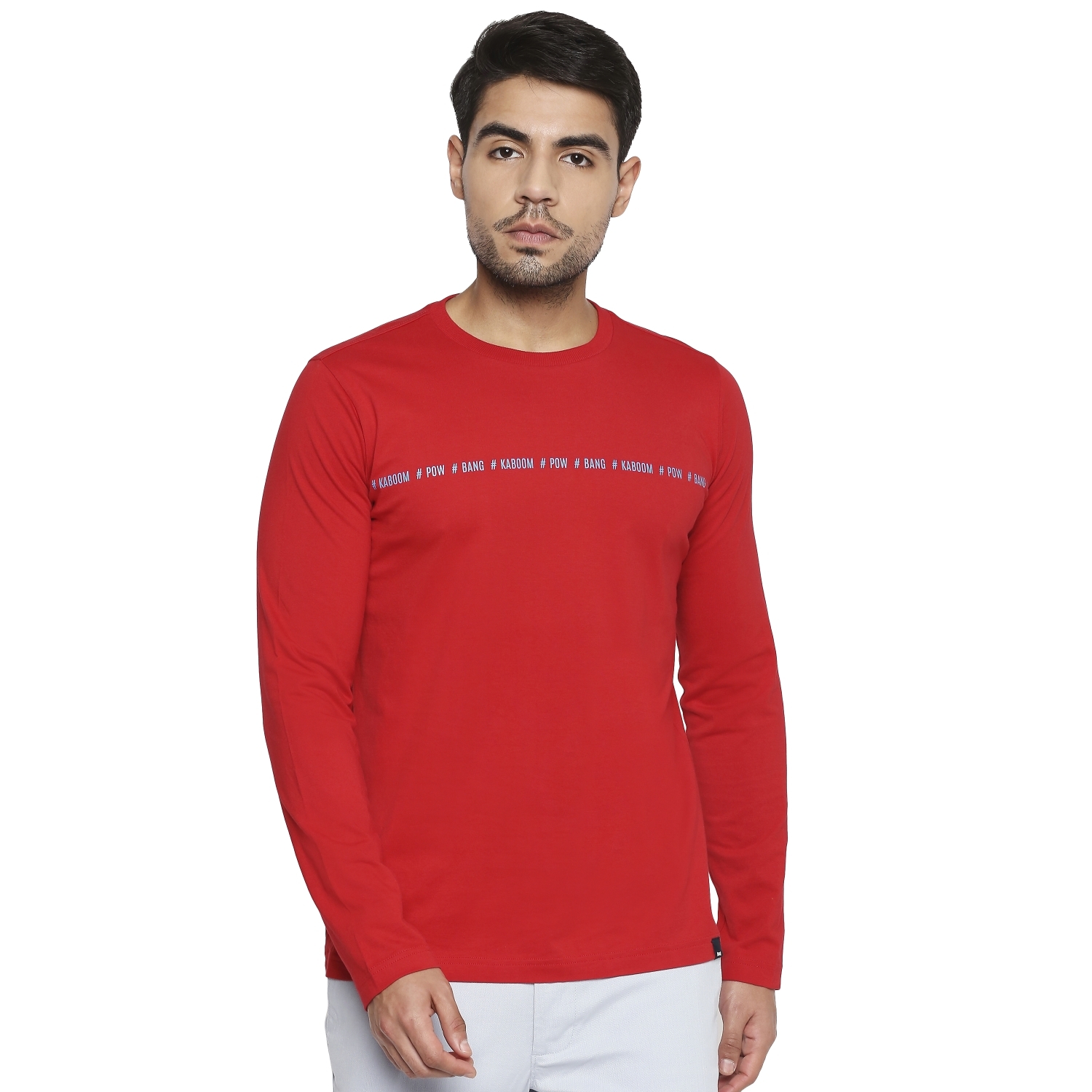 Basics | Basics Muscle Fit Racing Red Crew Neck T Shirt