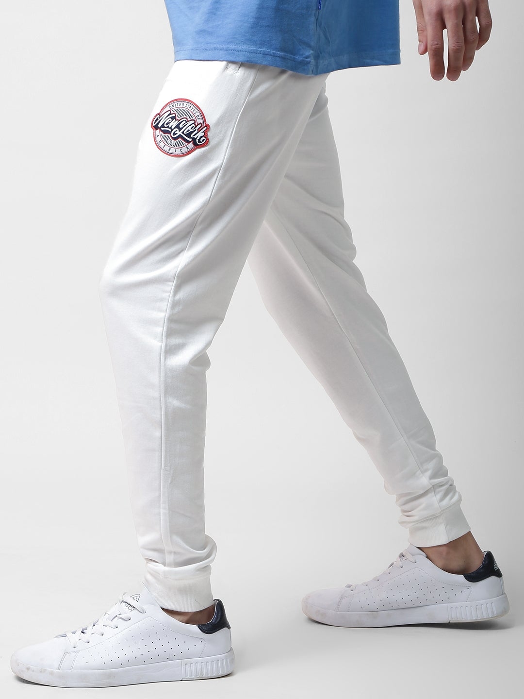 Blue Saint | Solid Bright White Casual Wear Basic Joggers