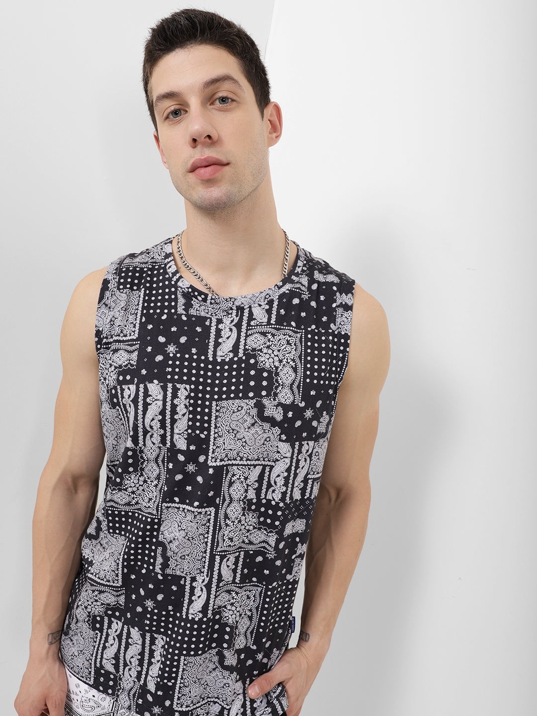 Blue Saint | Blue Saint Men's Oversized Tank With Ombre Effect All Over Print