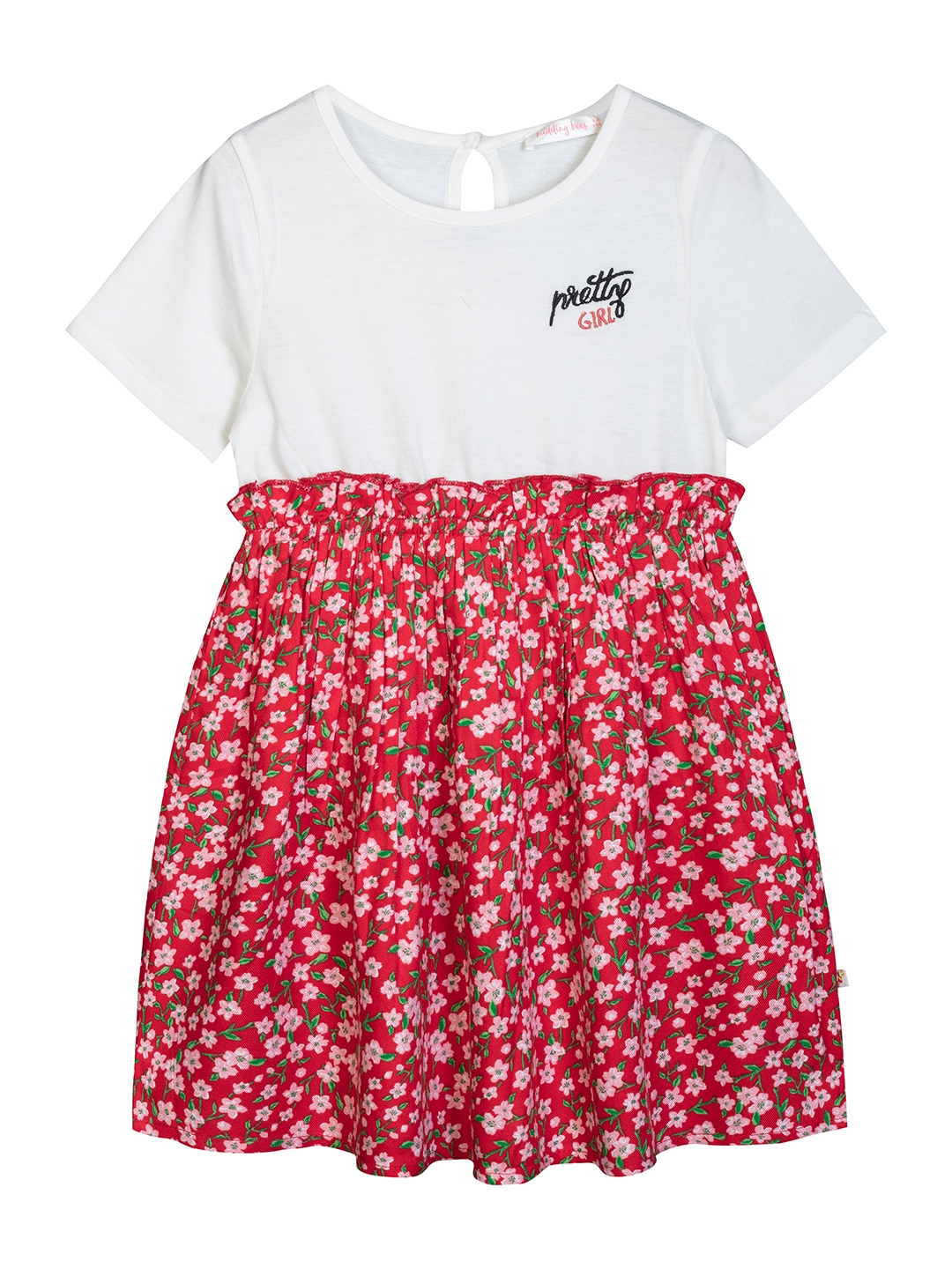 Budding Bees | Budding Bees Girls Floral with Pocket Embridered Dress
