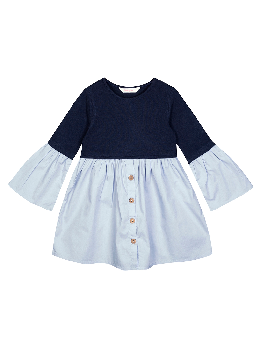 Budding Bees | Blue Solid Dress