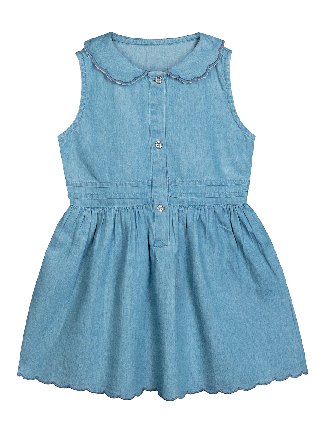 Budding Bees | Blue Embroidered Dress
