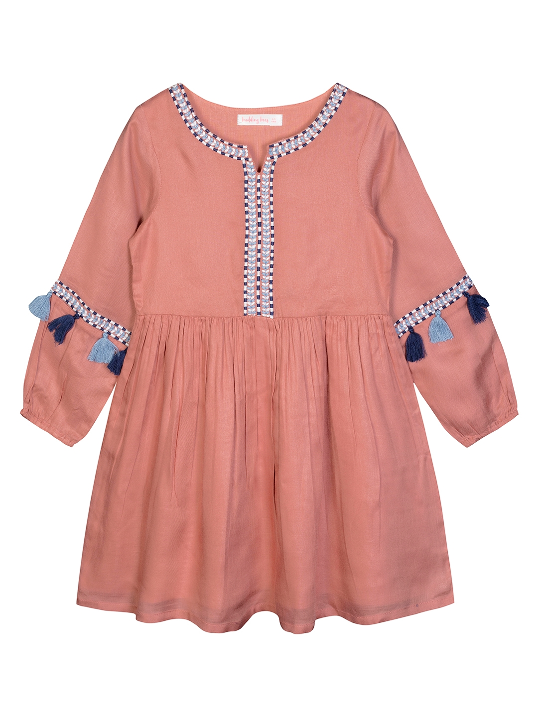 Budding Bees | Pink Embroidered Dress