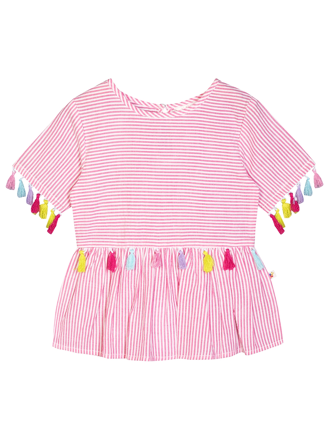 Budding Bees | Budding Bees Girls Pink Tassels Lace Top