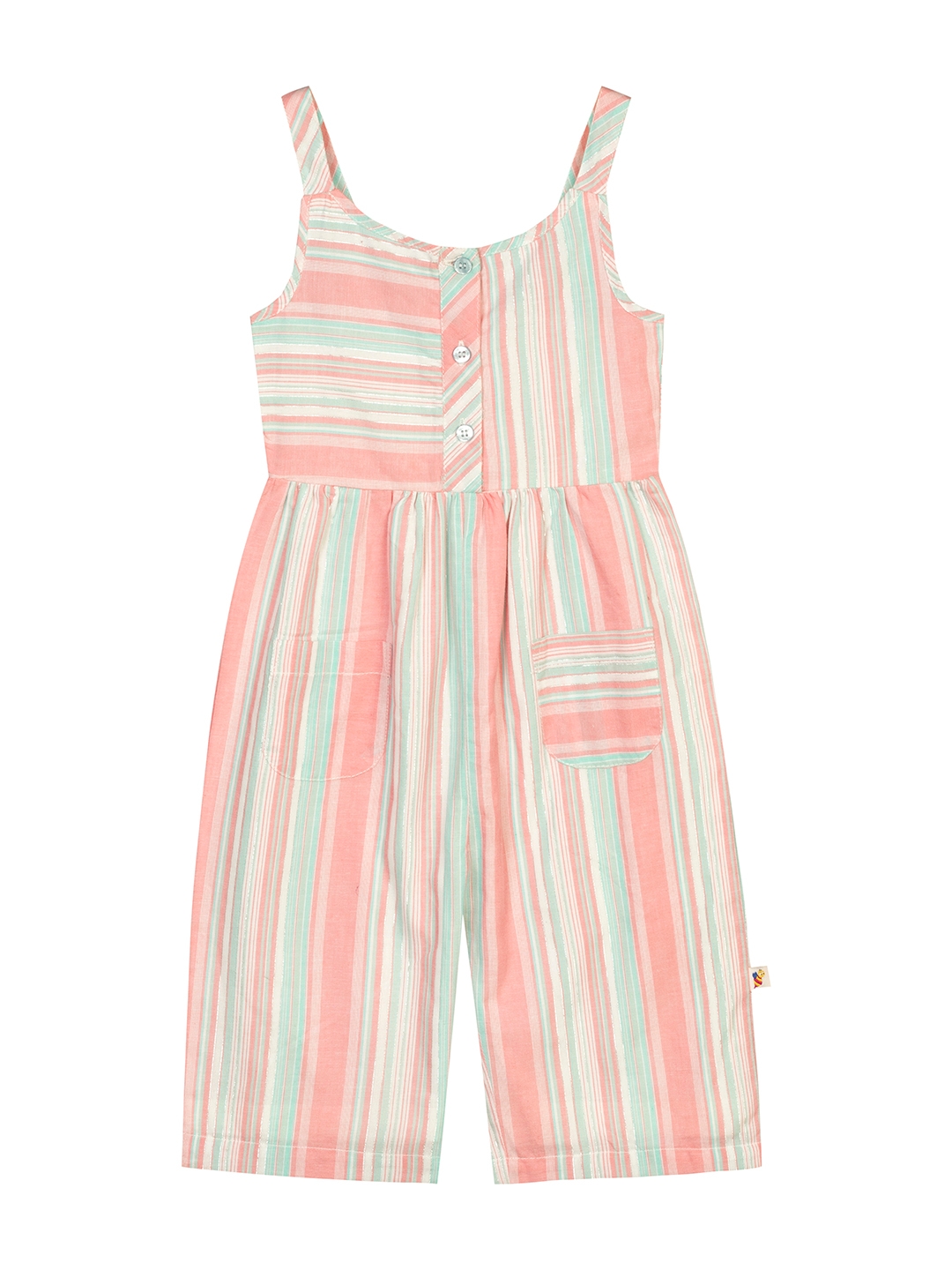 Budding Bees | Budding Bees Baby Girls Striped Cotton Jumpsuit