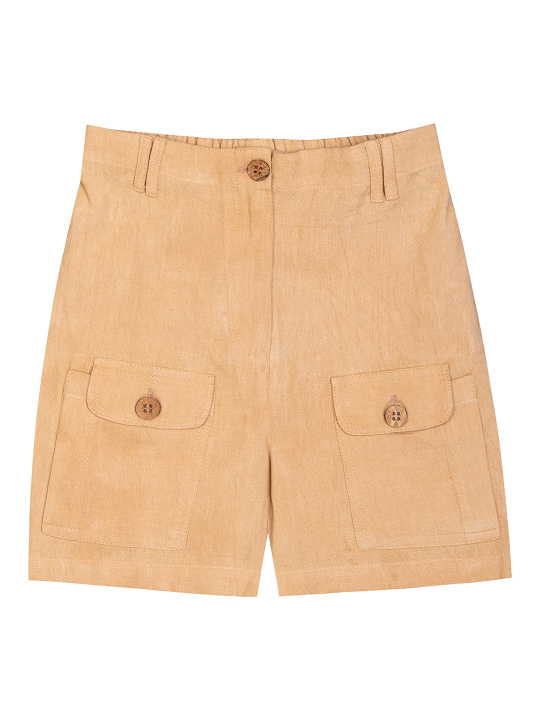 Budding Bees Boys Beige Solid Short With Pocket