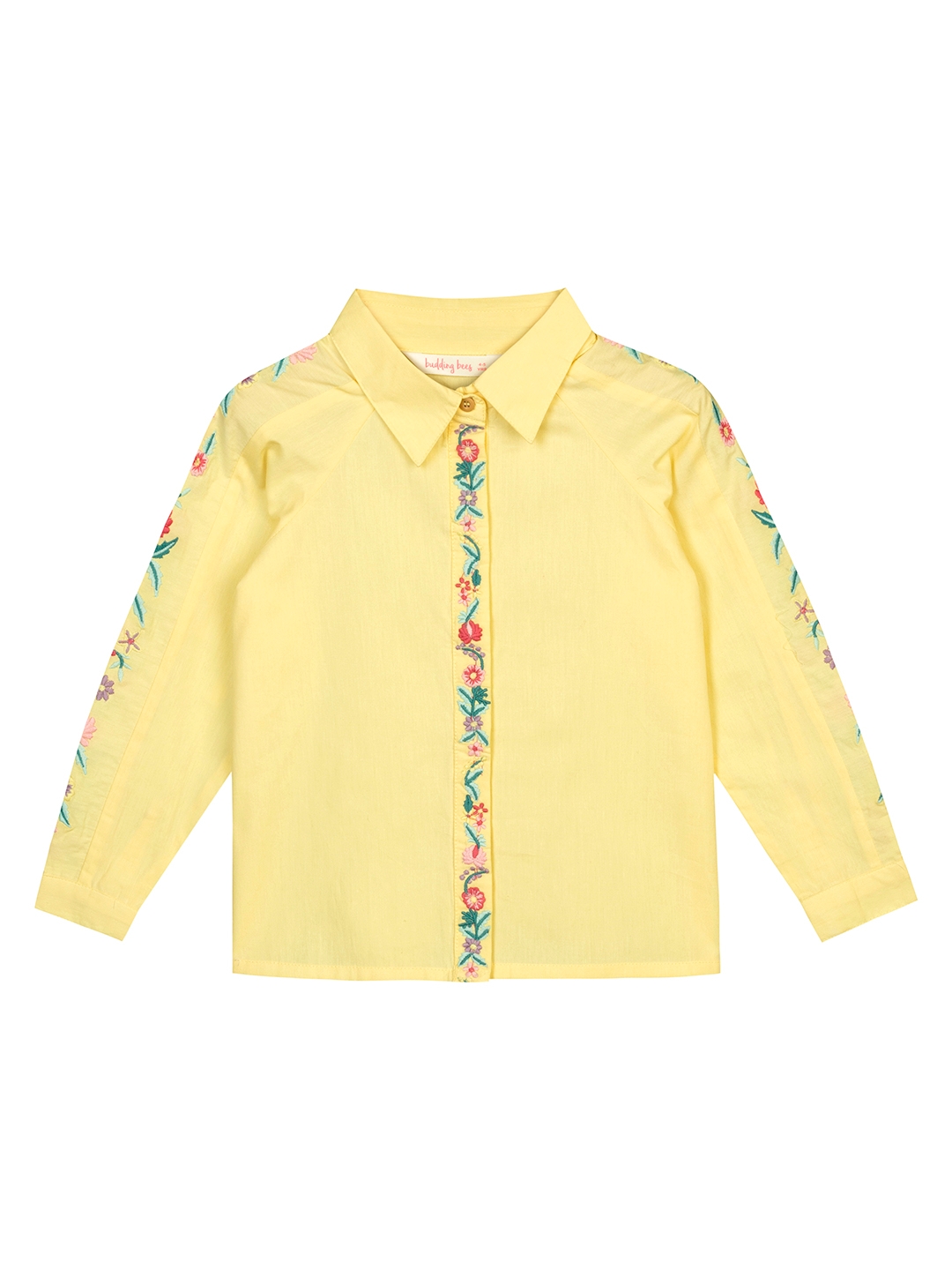 Budding Bees | Budding Bees Girls Yellow Embroidered Shirt Top