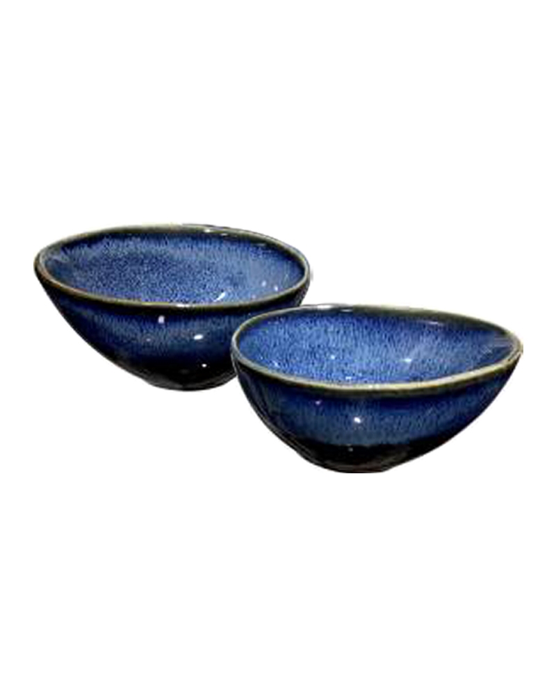 Order Happiness | Order Happiness Ceramic Stoneware, Ceramic Vegetable Bowl-Big (Blue, Pack of 2)