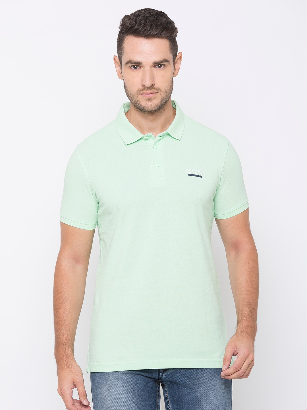 Spykar | spykar Green Cotton Activewear T-Shirts
