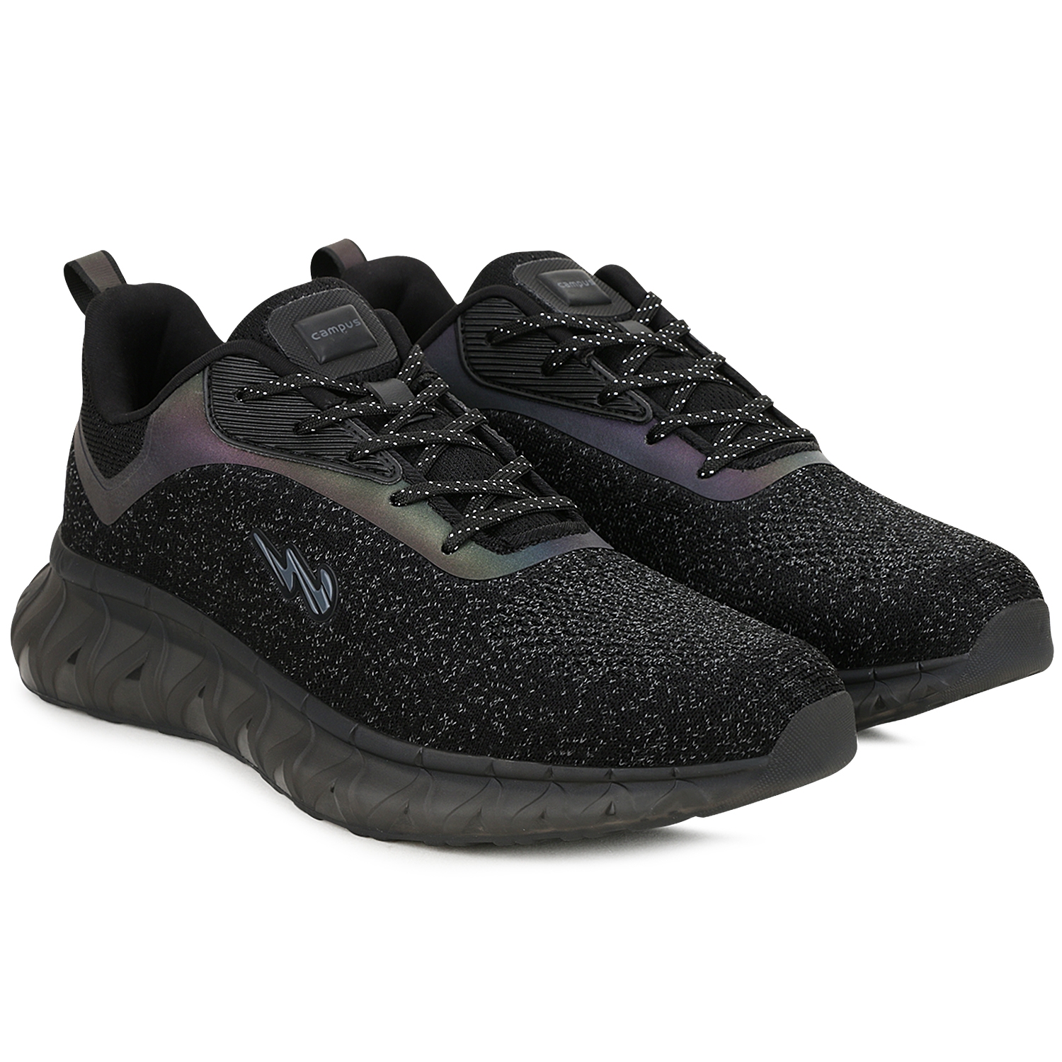 Campus Shoes | Black Ree-Flect (N) Running Shoes