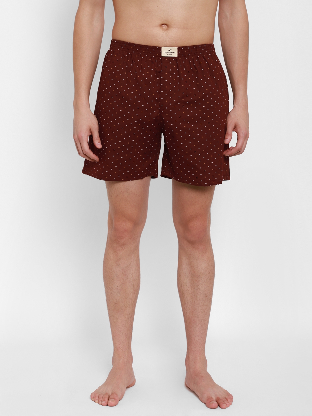 Cape Canary | Cape Canary Men's Maroon Pure Cotton Printed Boxers