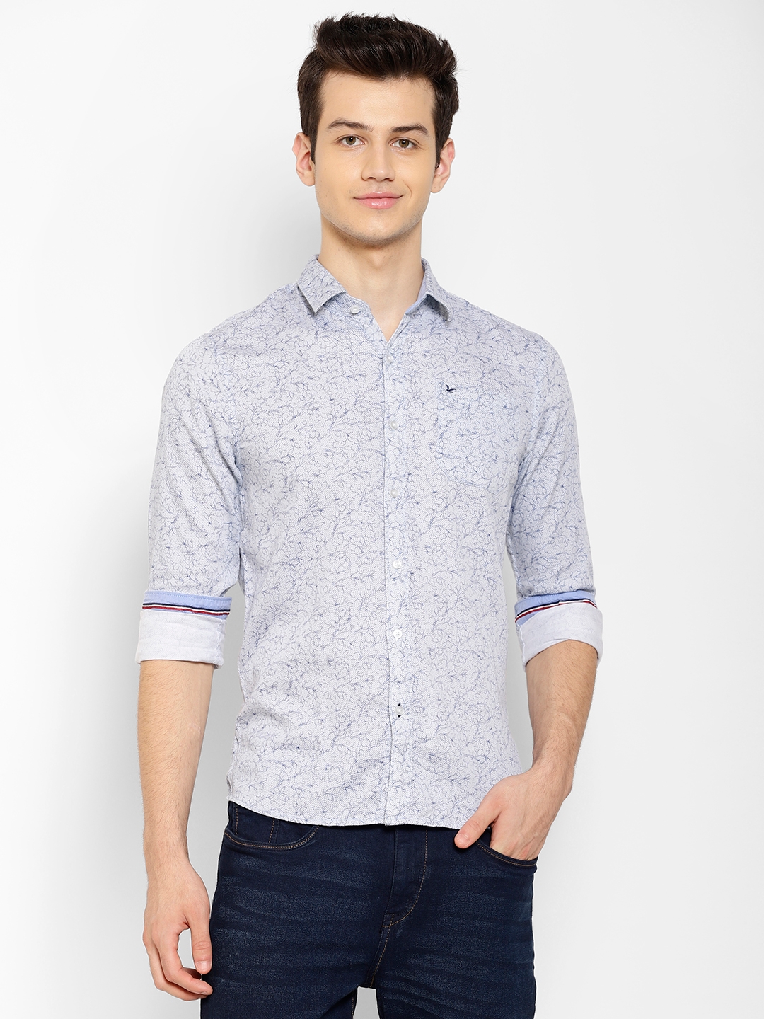 Cape Canary | Cape Canary Men's Cotton Blue Spread Collar Shirt
