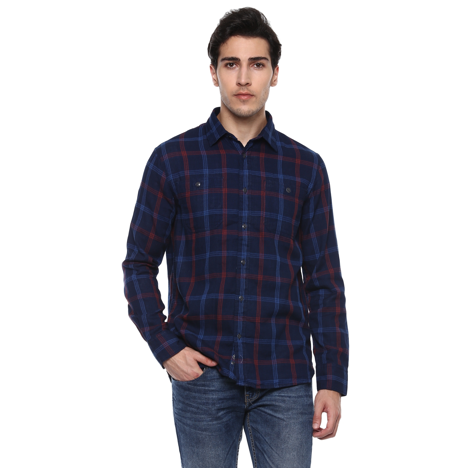 celio | Regular Fit  Double Cloth Casual Shirts