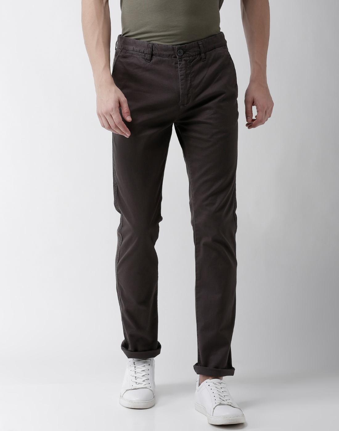 celio | Slim Fit Cotton Blend Grey Trouser