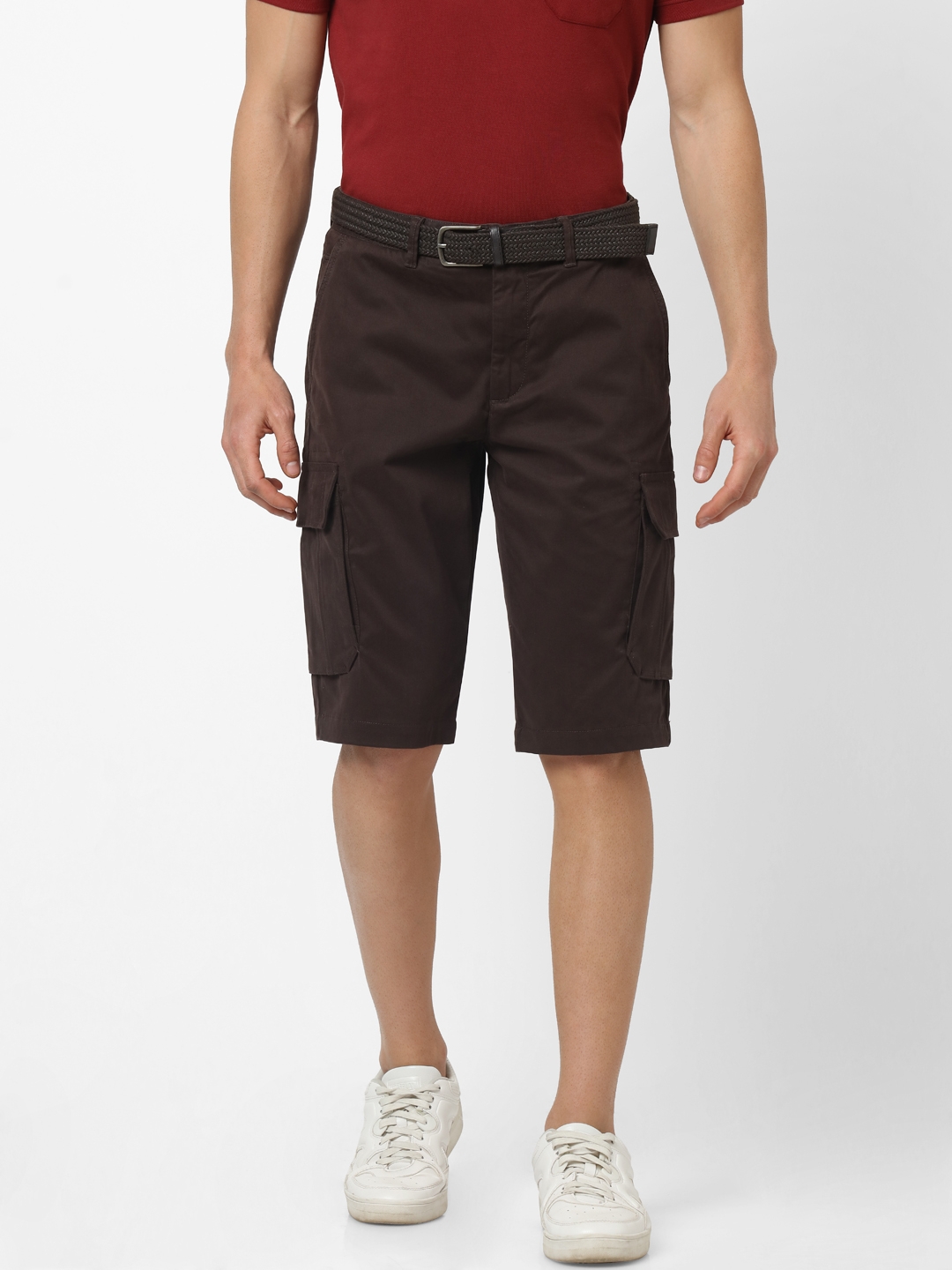 celio | Straight Fit Dark brown Cargo Shorts