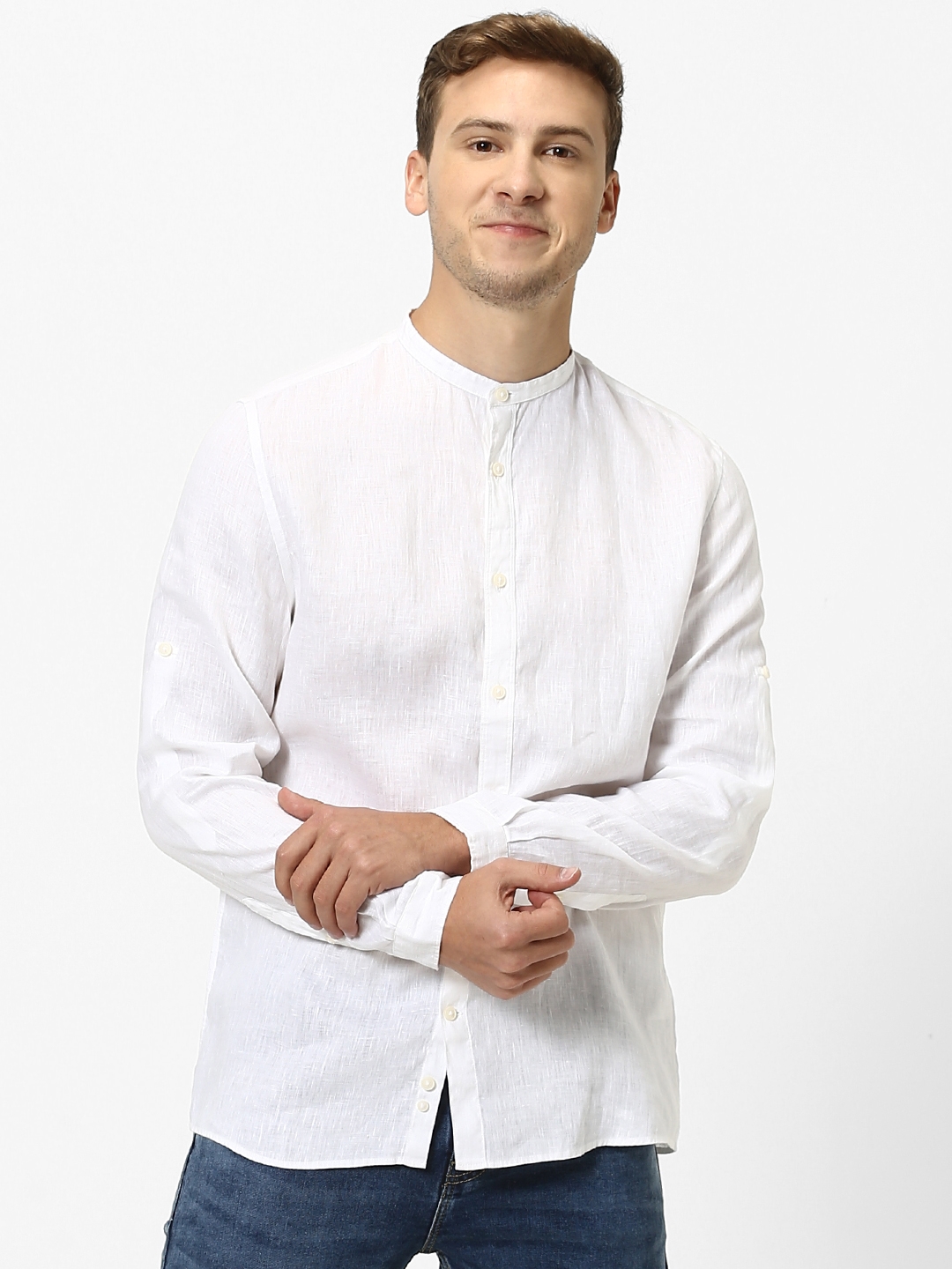 celio |  100% Linen White Casual Shirts