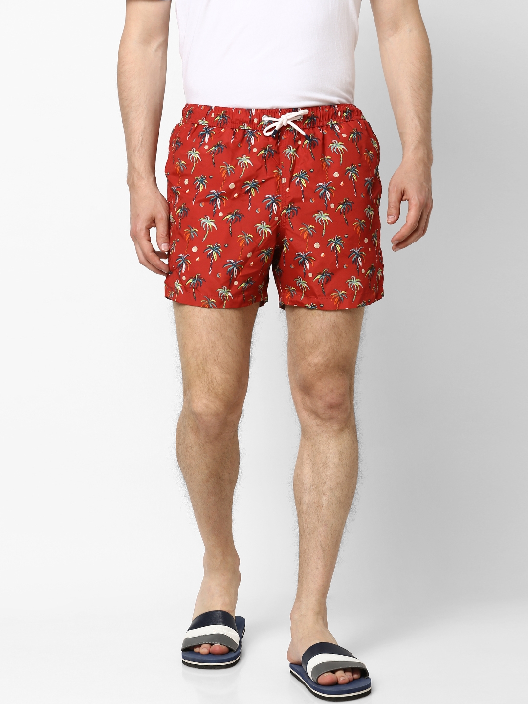celio | Red Printed Swim Shorts