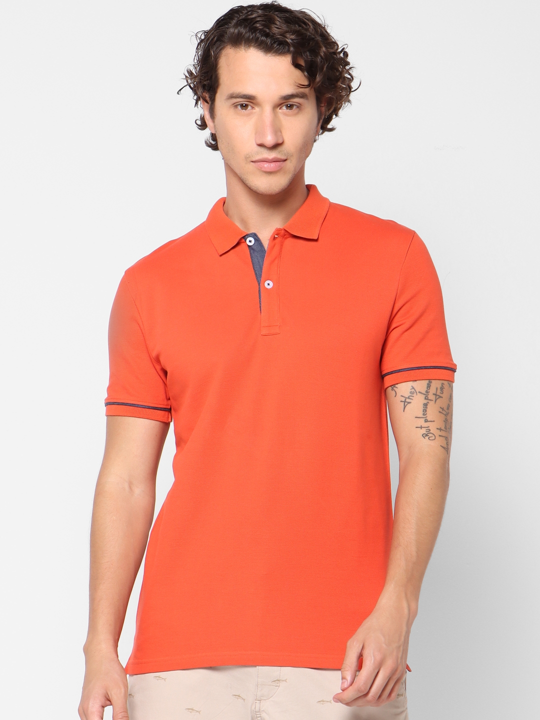 celio | Solid  Red Polo T-Shirt