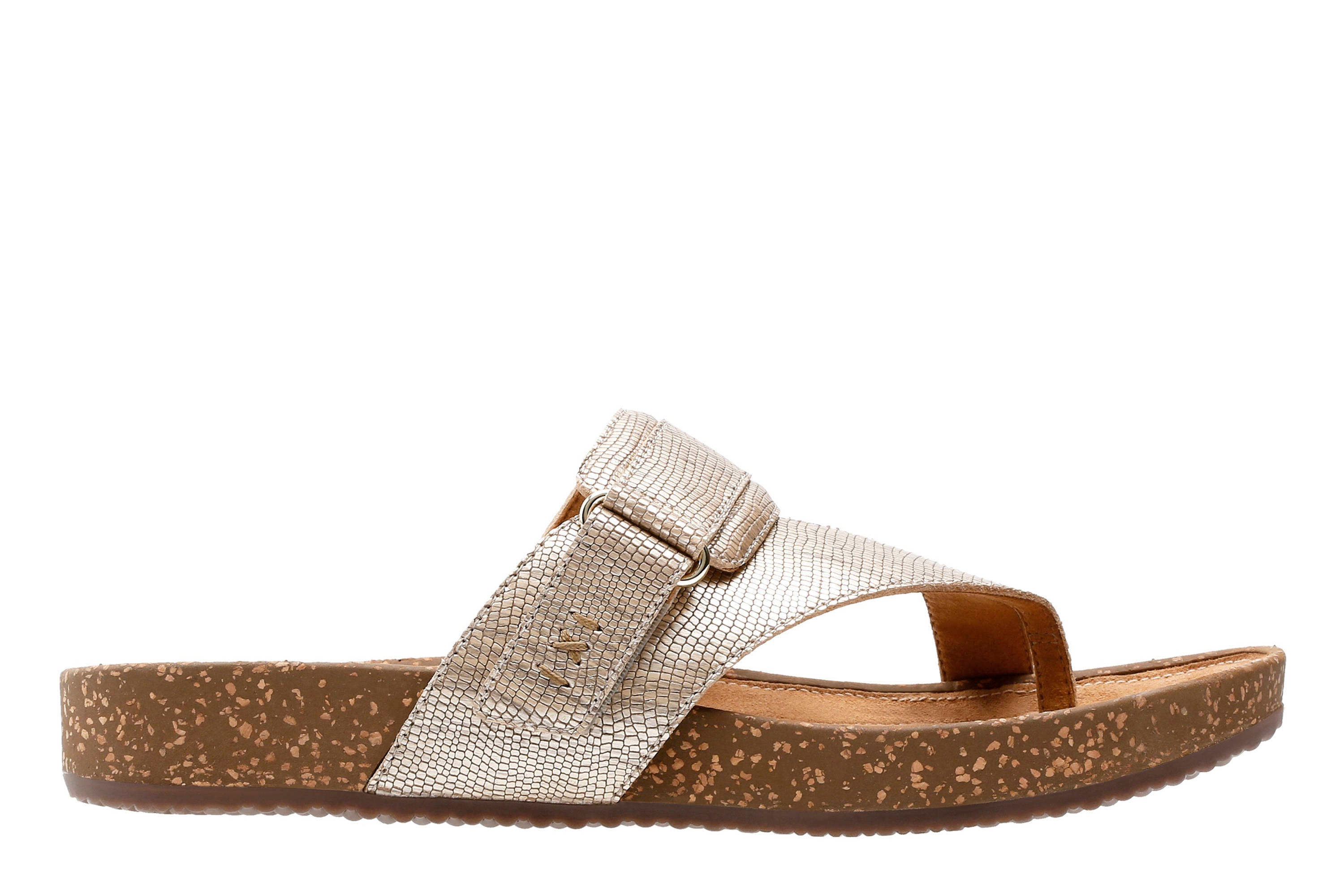 Clarks | Rosilla Durham Gold Metallic Flat Sandals