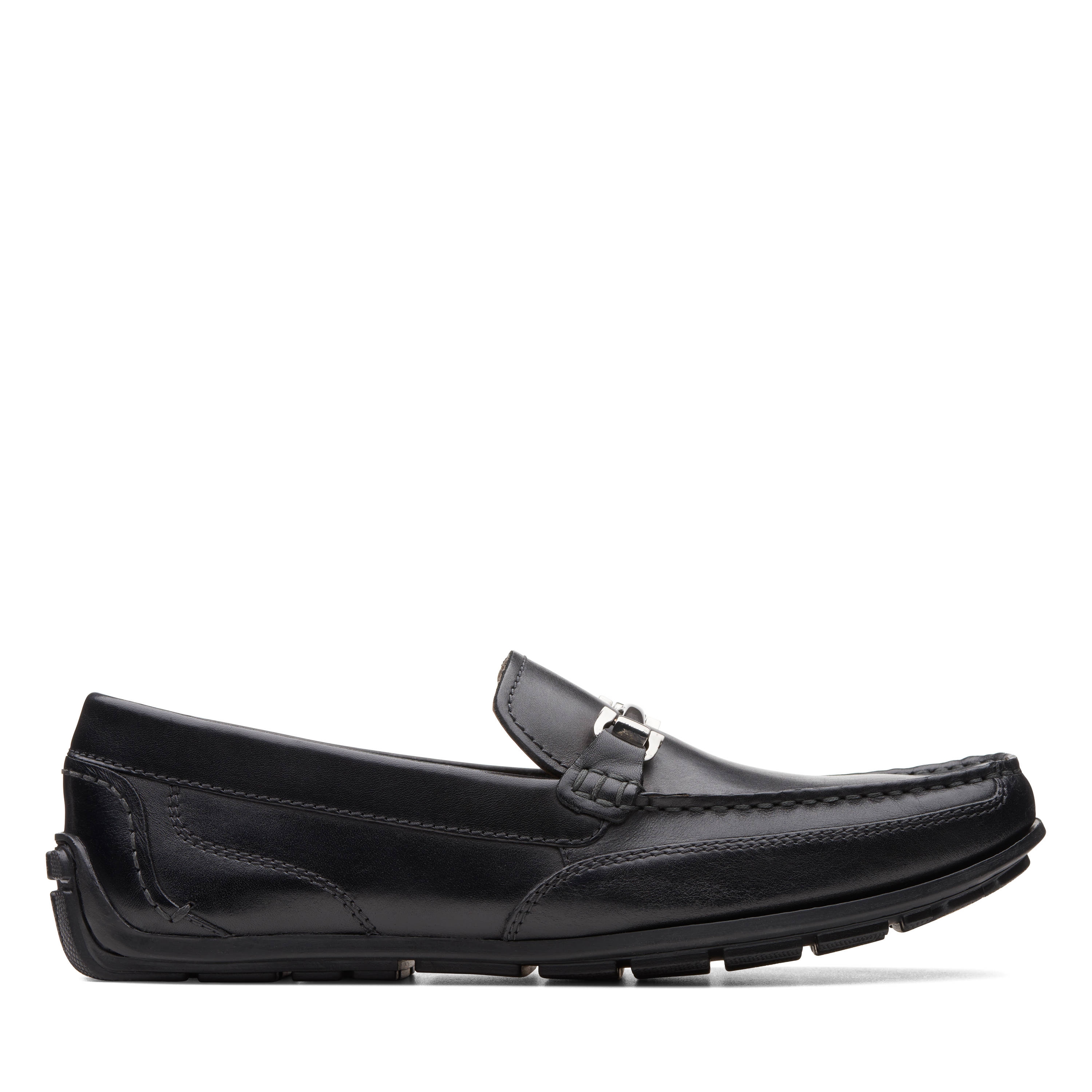 Clarks | Benero Brace Black Leather Driver Shoes