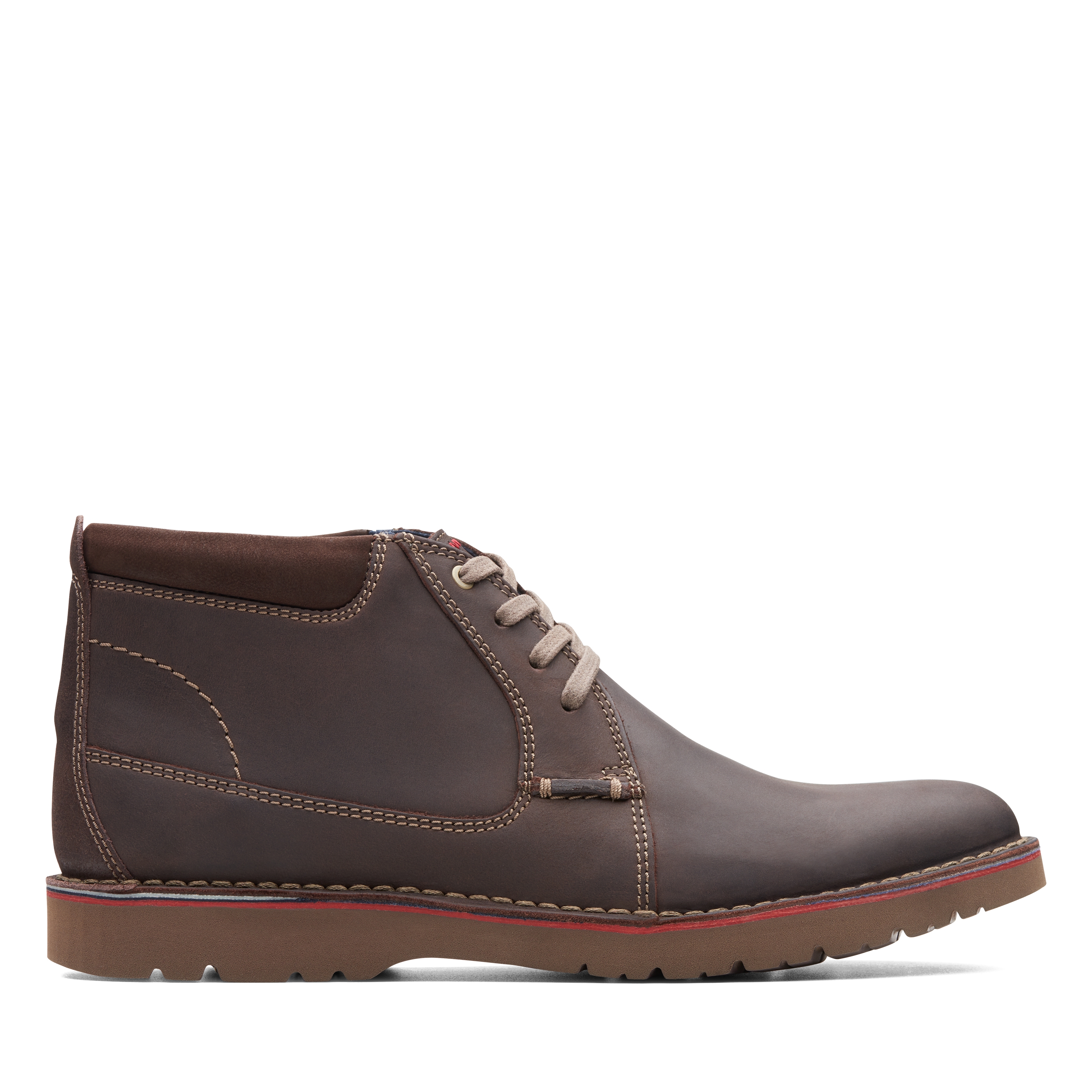 Clarks | Vargo Mid Dark Brown Lea Ankle Boots