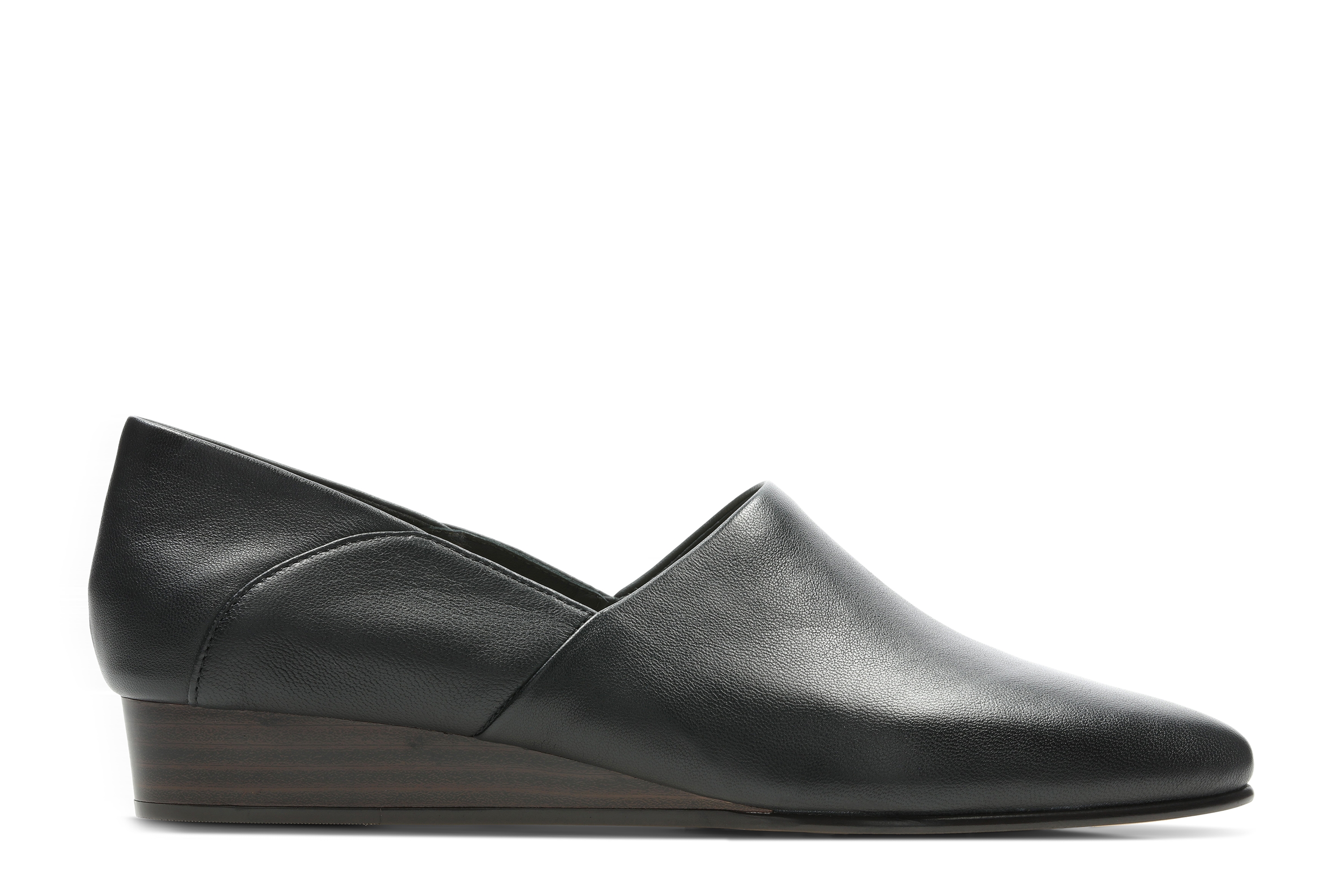Clarks | Sense May Black Leather Slip On shoes