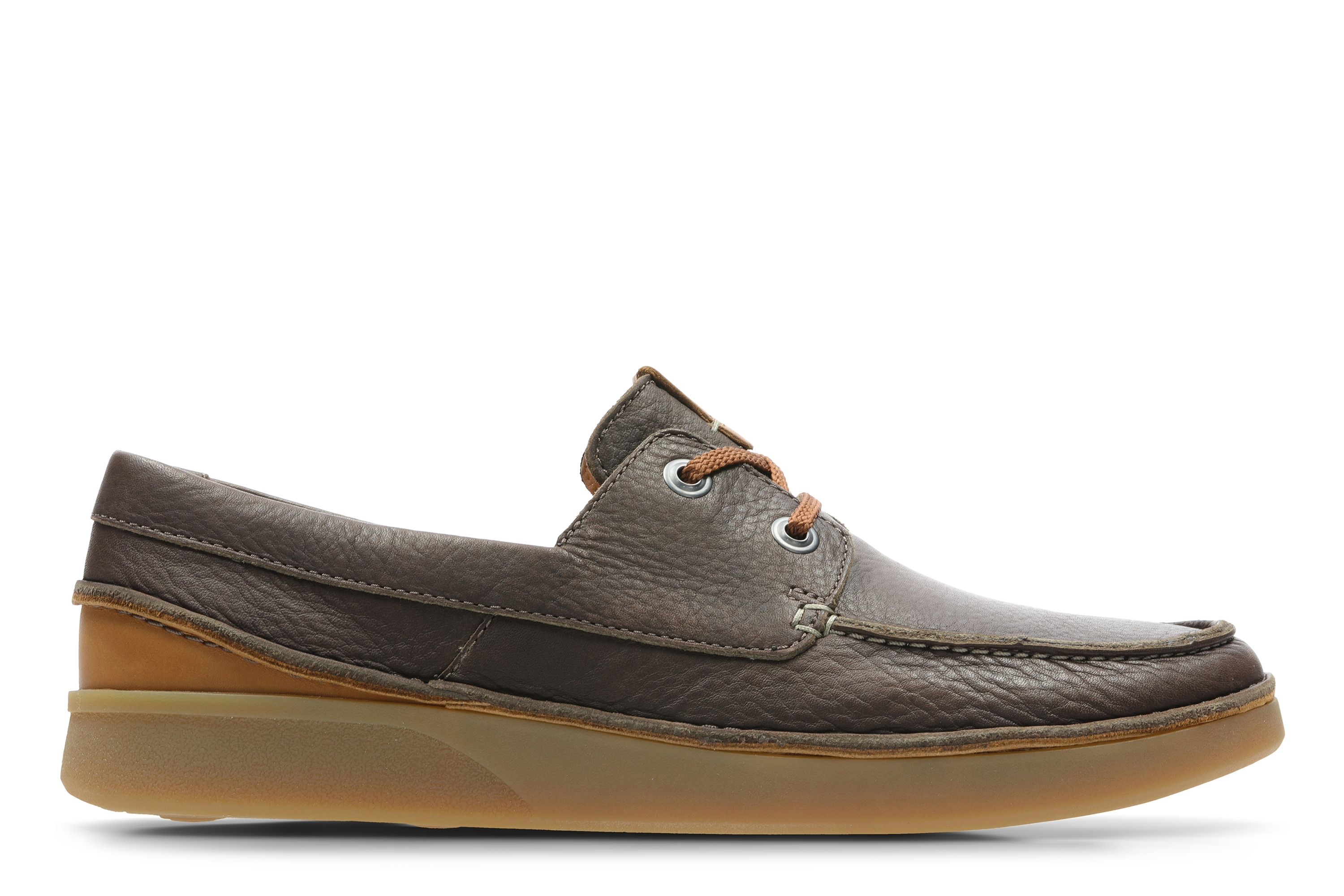 Clarks | Oakland Sun Dark Brown Lea Boat Shoes
