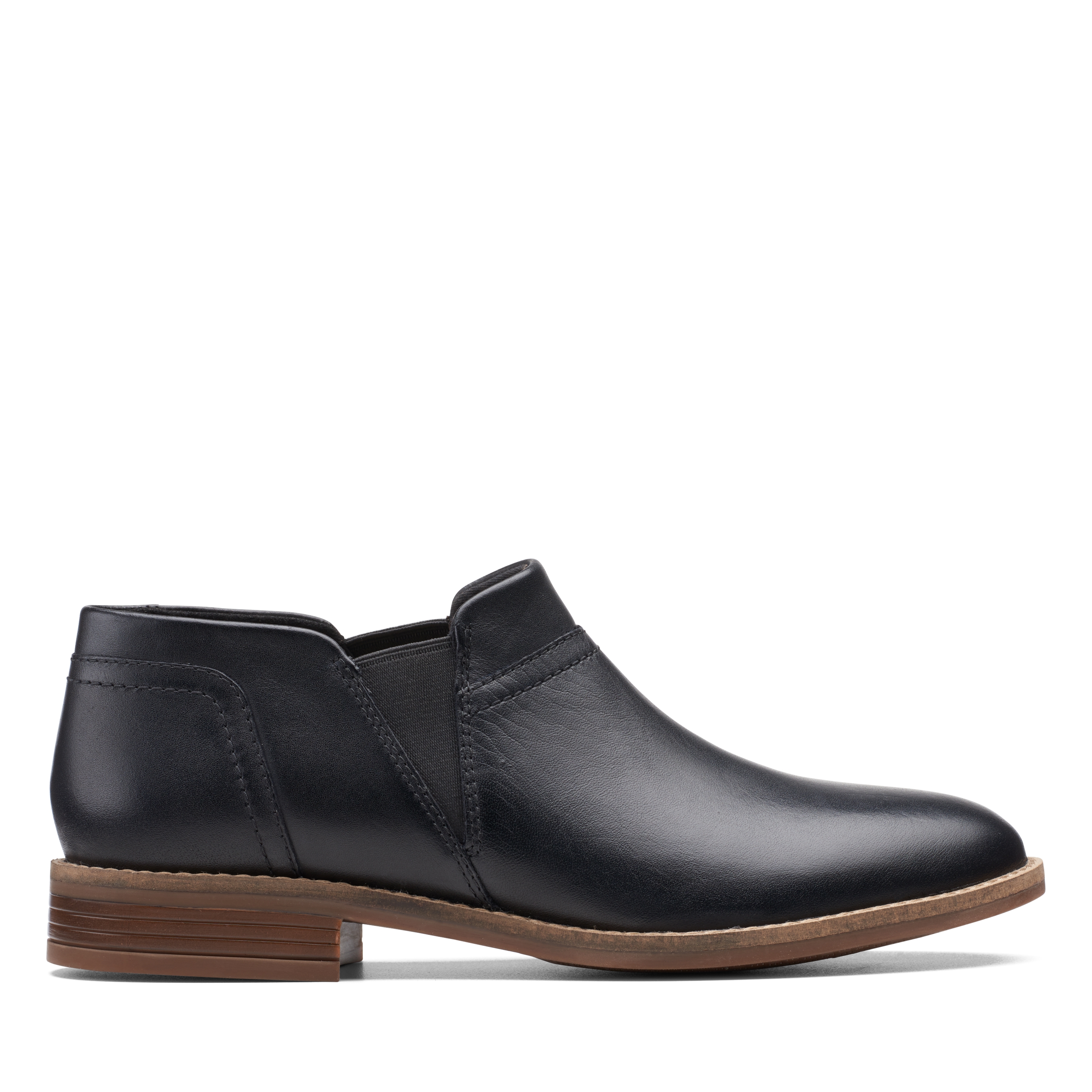 Clarks | Camzin Mix Black Leather Slip On shoes