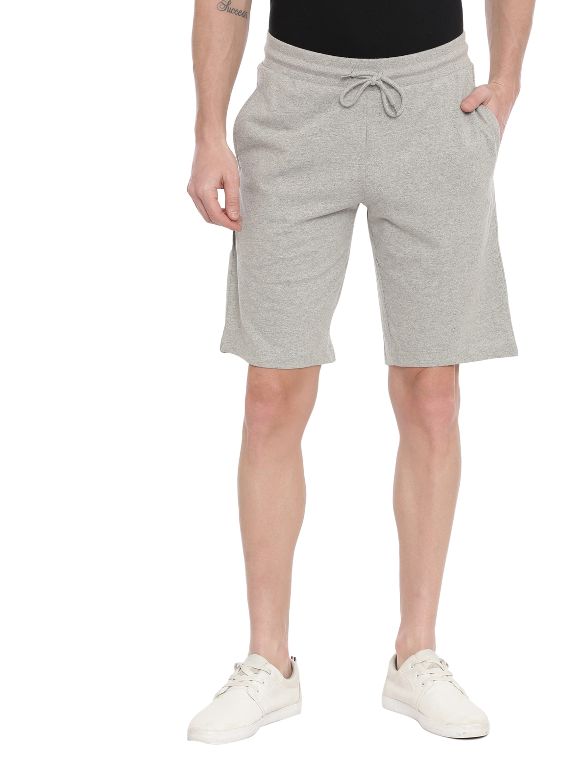 Classic Polo | Classic Polo Mens Solid Cotton Grey Melange Shorts (C-SLEQUE - GREY MEL 1) 