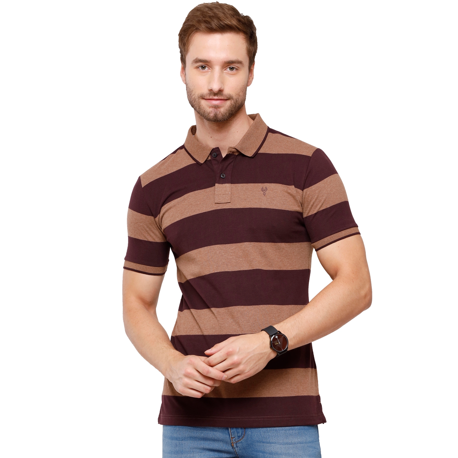 Classic Polo | Classic Polo Mens Stripped Half Sleeve Slim Fit Polo Neck T-Shirt