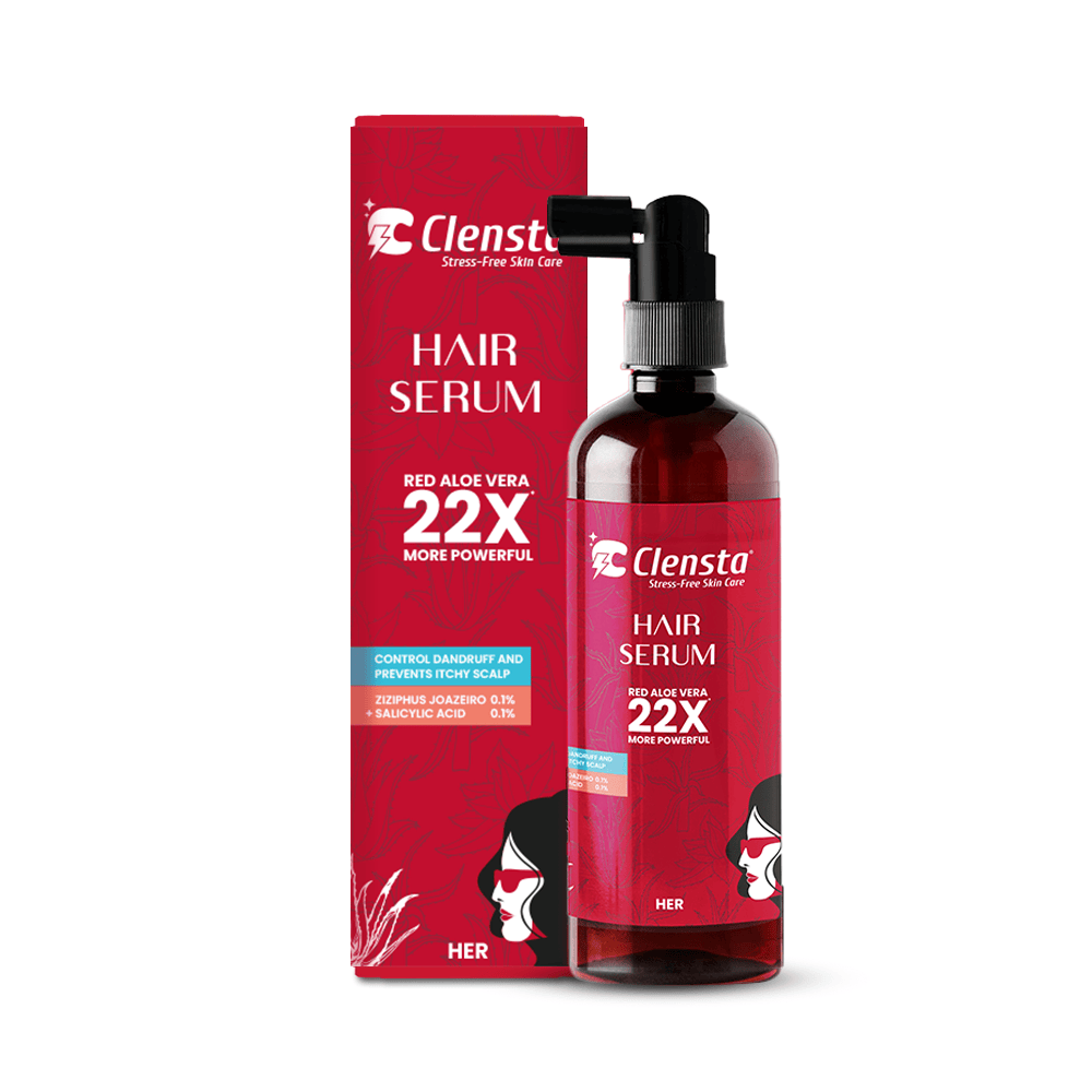 Clensta Hair Serum Infused With Ziziphus Joazeiro & Salicylic Acid | Controls Dandruff, Deep Conditioning, Detangles, Prevents Itchy Scalp and Long Lasting Shine & Softness | 100 ml | For Her