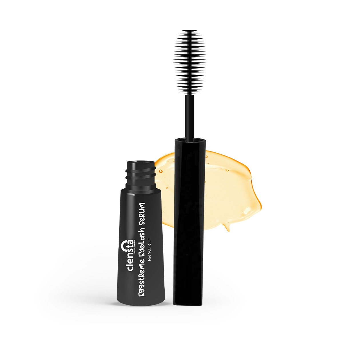 Clensta Eggstreme Eyelash Serum| 6 ml| With Egg Protein, Vitamin E, and Castor Oil| For Thick, Healthy Eyelashes| Naturally Longer, Beautiful lashes| For All Men & Women