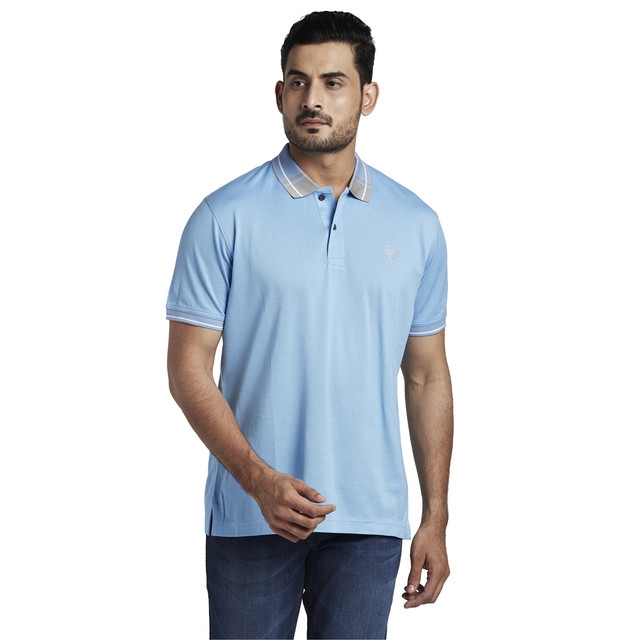 ColorPlus | ColorPlus Medium Blue Tailored Fit T-Shirt