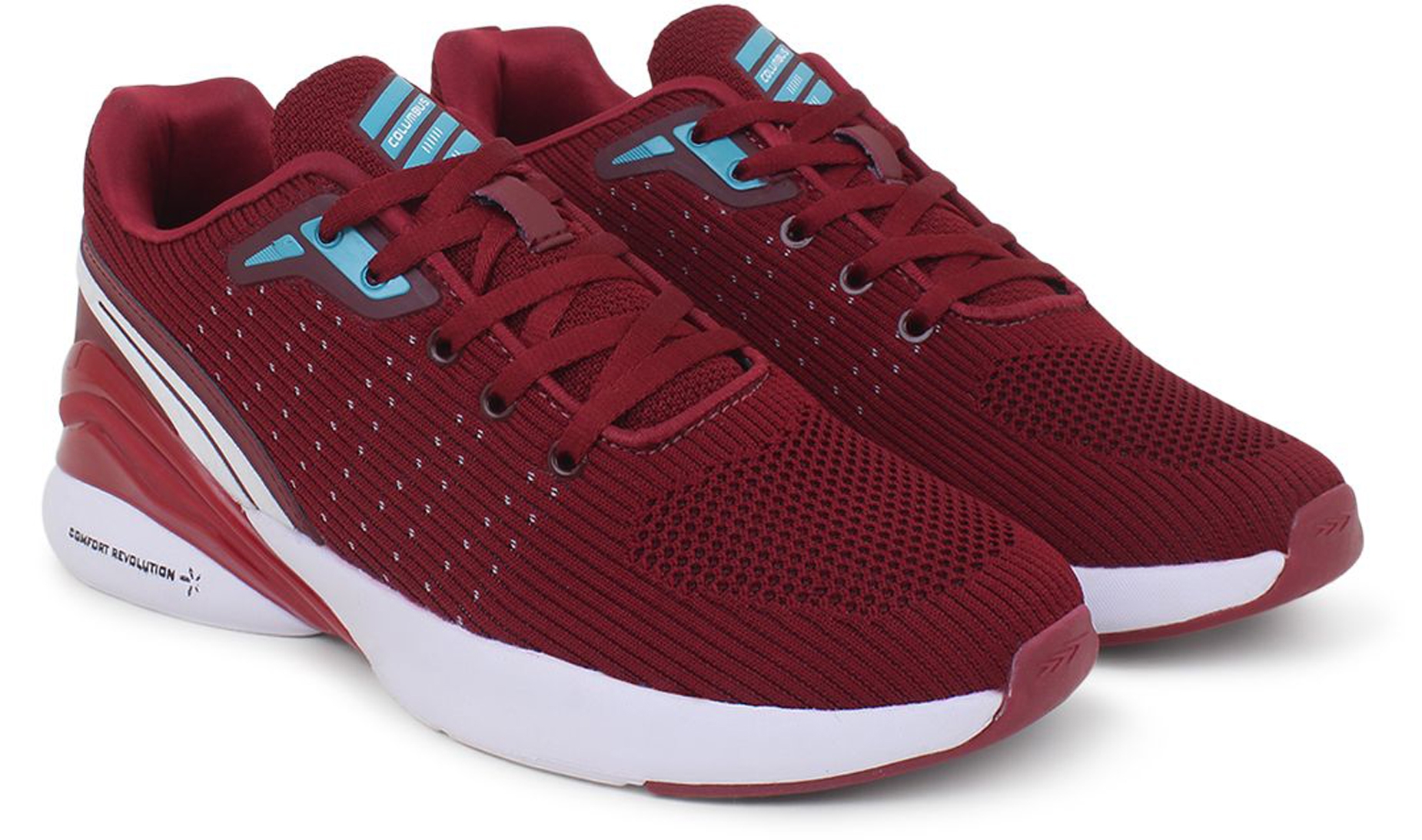 Columbus Shoes | Columbus/ARES-MAROON/S.GREEN/Sports Running Shoes Men