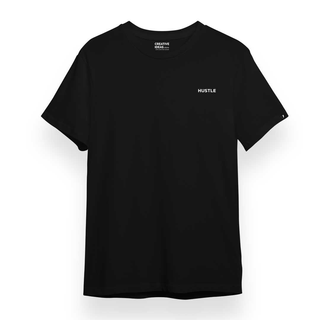 creativeideas.store | Hustle Nutrition Fact Fornt & Back Printed Black Oversized Tshirt 2