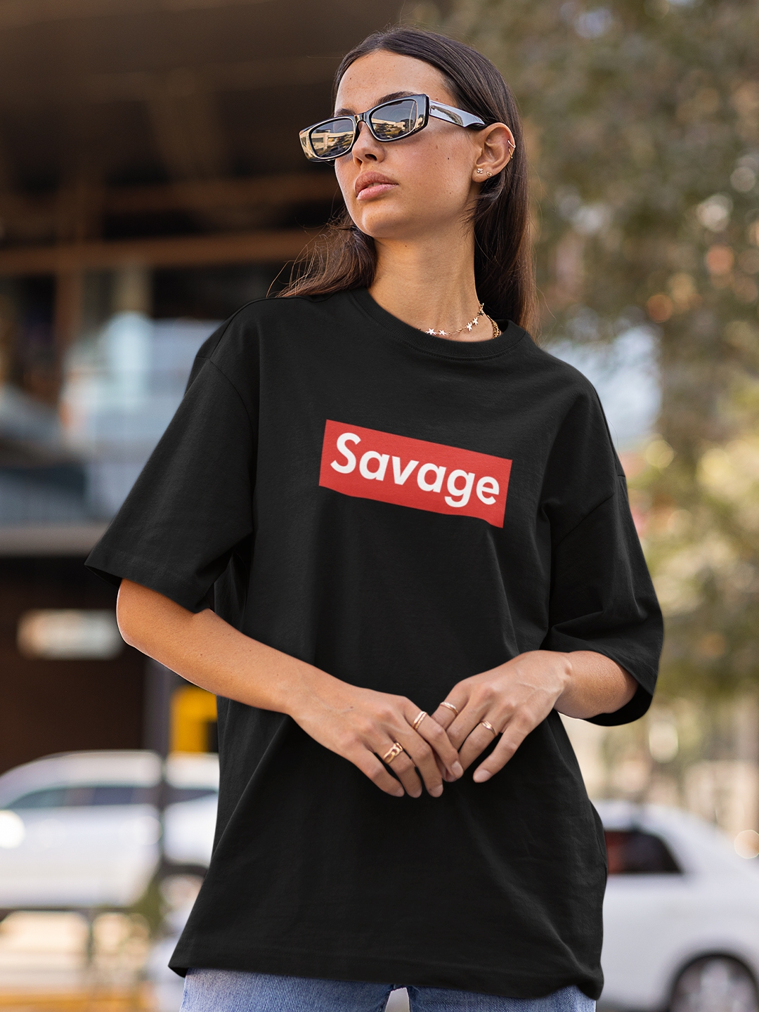 creativeideas.store | Savage Black Oversized Tshirt